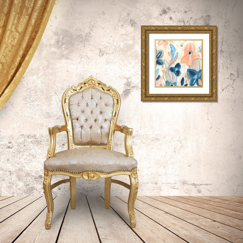 Terra Cotta Blooms IV Gold Ornate Wood Framed Art Print with Double Matting by Vess, June Erica