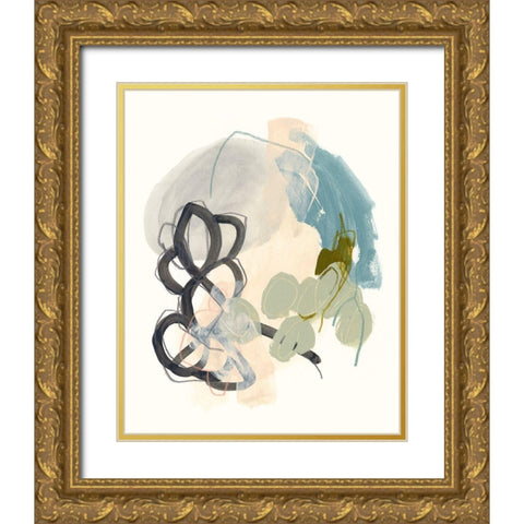 Seed Stitch II Gold Ornate Wood Framed Art Print with Double Matting by Vess, June Erica