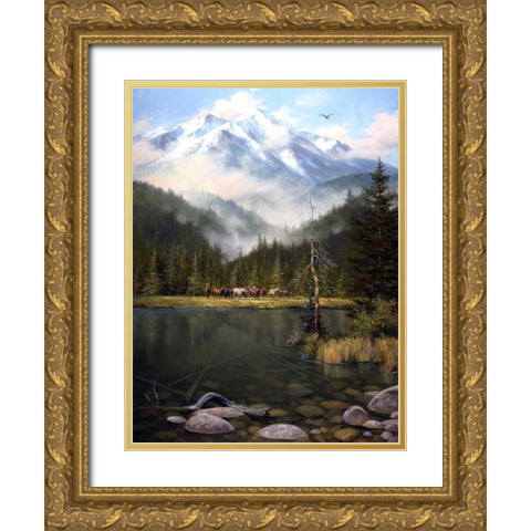 As the Mist Slowly Rises Gold Ornate Wood Framed Art Print with Double Matting by Sorenson, Jack