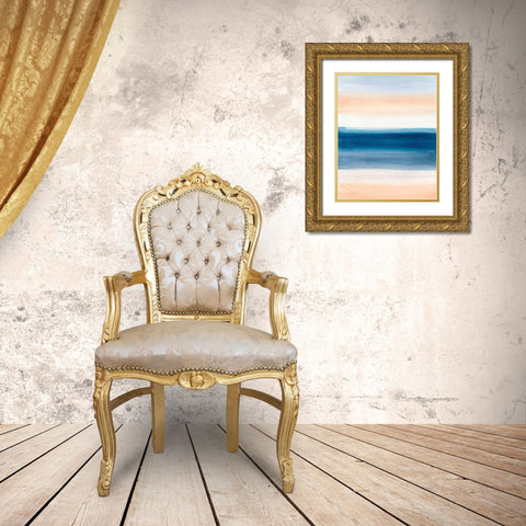 Coastal Strata II Gold Ornate Wood Framed Art Print with Double Matting by Vess, June Erica