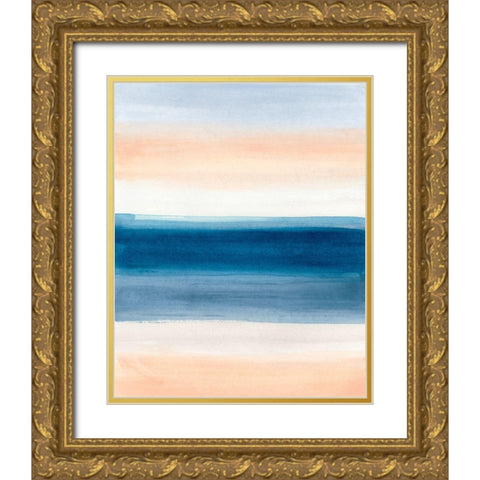 Coastal Strata II Gold Ornate Wood Framed Art Print with Double Matting by Vess, June Erica