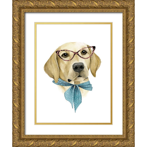 Vogue Dog IV Gold Ornate Wood Framed Art Print with Double Matting by Popp, Grace