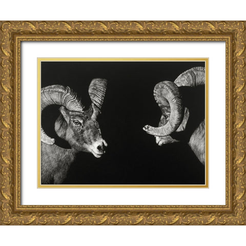 Wild Scratchboard I Gold Ornate Wood Framed Art Print with Double Matting by Chapman, Julie T.