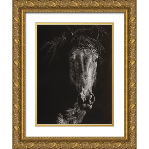Wild Scratchboard VI Gold Ornate Wood Framed Art Print with Double Matting by Chapman, Julie T.