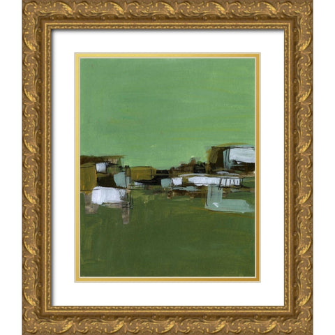 Abstract Village I Gold Ornate Wood Framed Art Print with Double Matting by Wang, Melissa