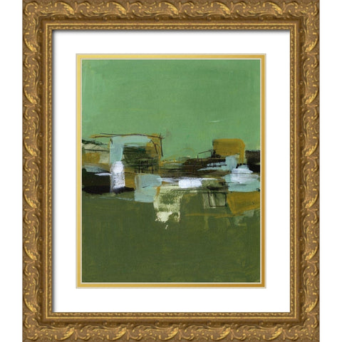 Abstract Village II Gold Ornate Wood Framed Art Print with Double Matting by Wang, Melissa