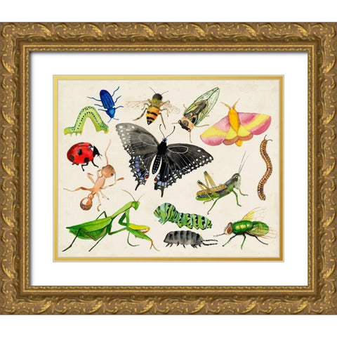 Bugdom I Gold Ornate Wood Framed Art Print with Double Matting by Ludwig, Alicia