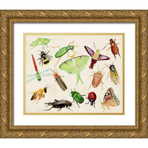 Bugdom II Gold Ornate Wood Framed Art Print with Double Matting by Ludwig, Alicia
