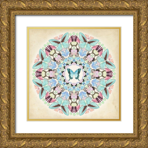 Prosperity Mandala IV Gold Ornate Wood Framed Art Print with Double Matting by Wang, Melissa