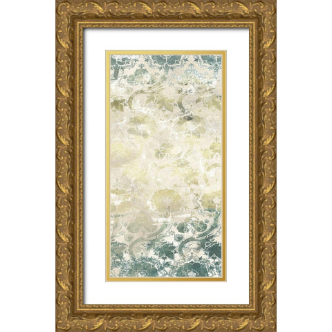 Emerald Textile II Gold Ornate Wood Framed Art Print with Double Matting by Vess, June Erica