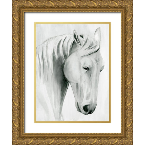 Horse Whisper II Gold Ornate Wood Framed Art Print with Double Matting by Popp, Grace