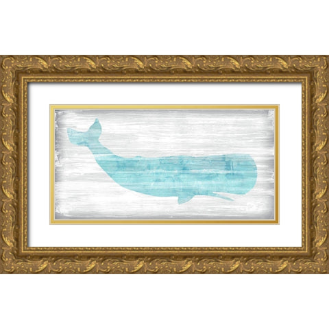 Weathered Whale I Gold Ornate Wood Framed Art Print with Double Matting by Vess, June Erica