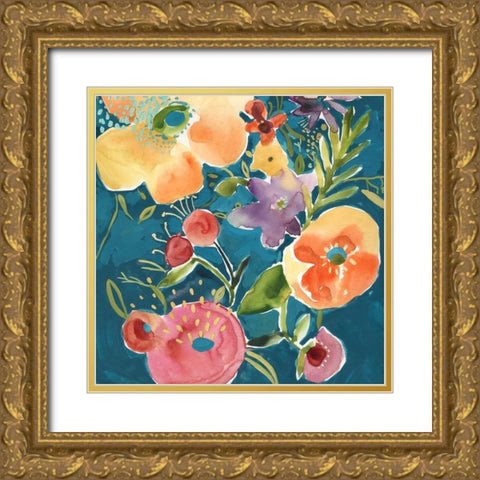 Abundant Florals I Gold Ornate Wood Framed Art Print with Double Matting by Zarris, Chariklia