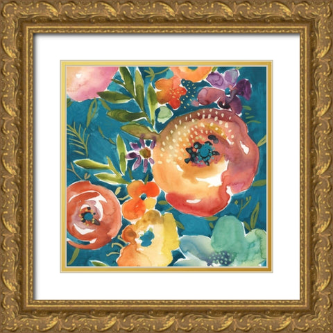 Abundant Florals II Gold Ornate Wood Framed Art Print with Double Matting by Zarris, Chariklia