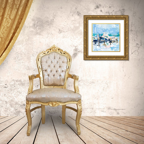 Watercolor Marina II Gold Ornate Wood Framed Art Print with Double Matting by Scarvey, Emma