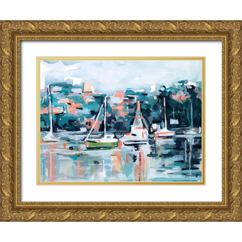 Watercolor Bay I Gold Ornate Wood Framed Art Print with Double Matting by Scarvey, Emma