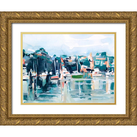 Watercolor Bay II Gold Ornate Wood Framed Art Print with Double Matting by Scarvey, Emma