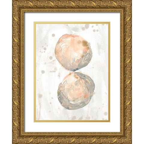 Muted Molusk II Gold Ornate Wood Framed Art Print with Double Matting by Vess, June Erica