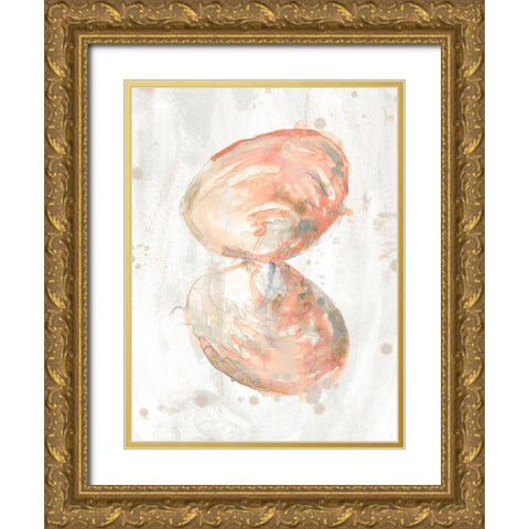 Muted Molusk III Gold Ornate Wood Framed Art Print with Double Matting by Vess, June Erica