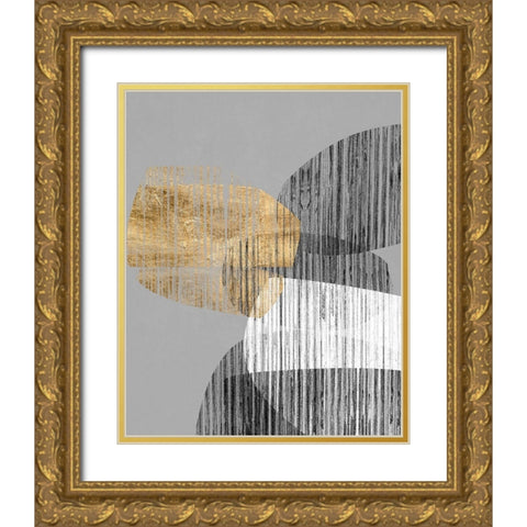 Adjacent Shapes I Gold Ornate Wood Framed Art Print with Double Matting by Goldberger, Jennifer