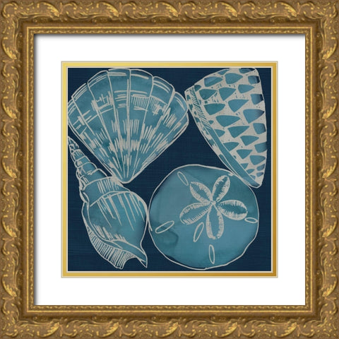 Marine Shells IV Gold Ornate Wood Framed Art Print with Double Matting by Zarris, Chariklia