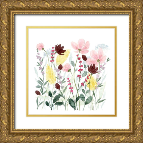 May Posy I Gold Ornate Wood Framed Art Print with Double Matting by Popp, Grace