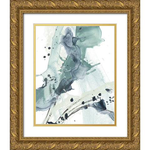 Deep Splash I Gold Ornate Wood Framed Art Print with Double Matting by Vess, June Erica