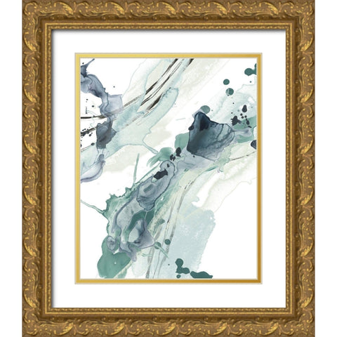 Deep Splash II Gold Ornate Wood Framed Art Print with Double Matting by Vess, June Erica