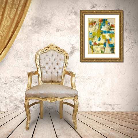 Spring Vibe I Gold Ornate Wood Framed Art Print with Double Matting by Joy, Julie