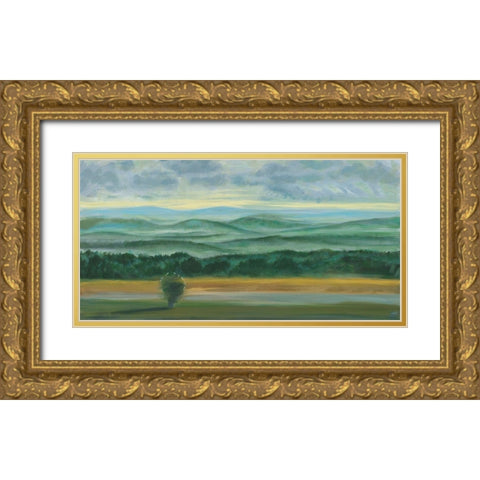 Misty Mountain View II Gold Ornate Wood Framed Art Print with Double Matting by Joy, Julie
