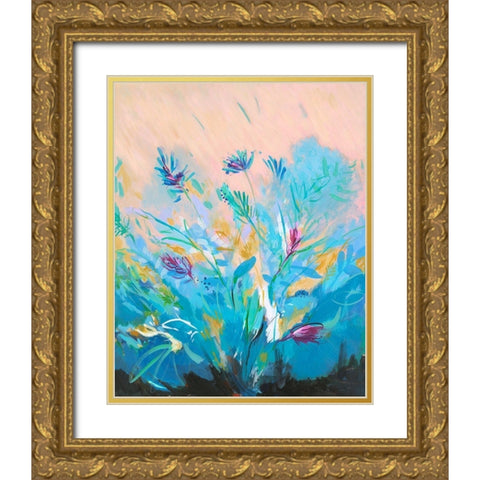 Mixed Floral I Gold Ornate Wood Framed Art Print with Double Matting by Joy, Julie
