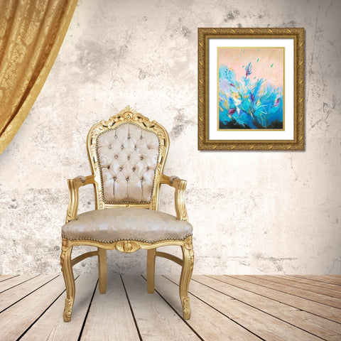 Mixed Floral II Gold Ornate Wood Framed Art Print with Double Matting by Joy, Julie