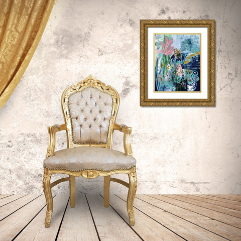Opulent Floral Strokes II Gold Ornate Wood Framed Art Print with Double Matting by Daavettila, Tara