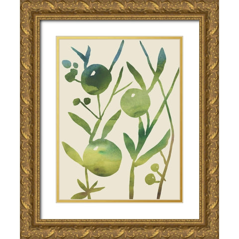 Spring Sprig IV Gold Ornate Wood Framed Art Print with Double Matting by Zarris, Chariklia