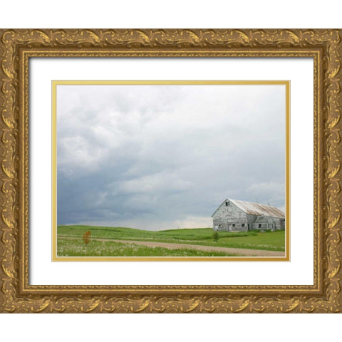 Barn Scape I Gold Ornate Wood Framed Art Print with Double Matting by Blixt, Ingrid