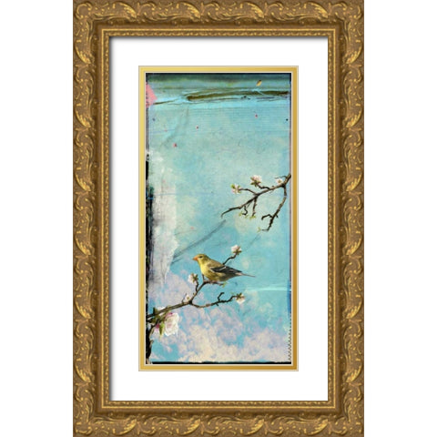 Bird Window II Gold Ornate Wood Framed Art Print with Double Matting by Blixt, Ingrid