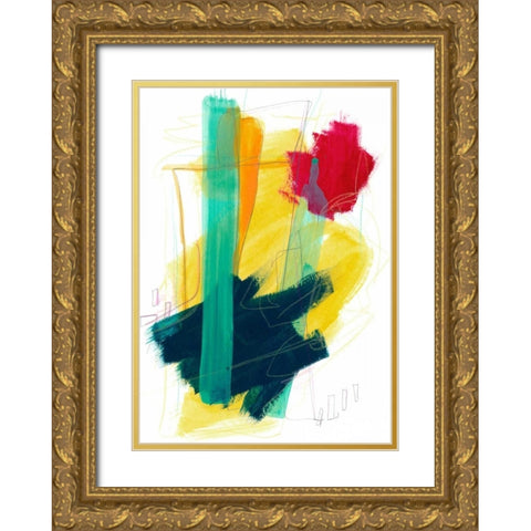 Fringe Aspect VI Gold Ornate Wood Framed Art Print with Double Matting by Vess, June Erica