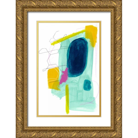 Fringe Aspect VII Gold Ornate Wood Framed Art Print with Double Matting by Vess, June Erica