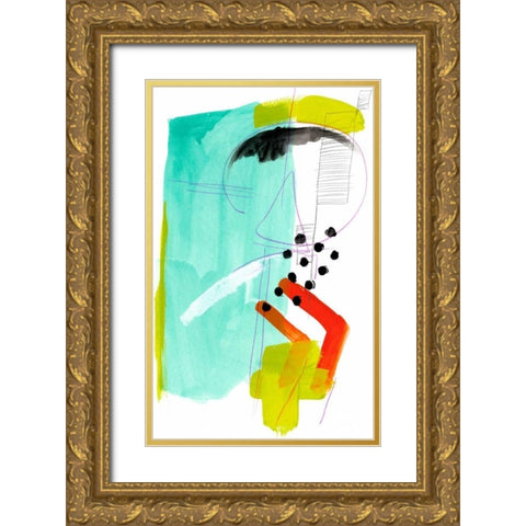 Fringe Aspect IX Gold Ornate Wood Framed Art Print with Double Matting by Vess, June Erica