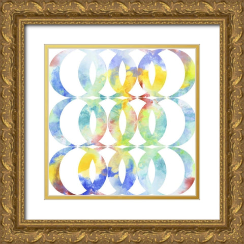 Metric Watercolors I Gold Ornate Wood Framed Art Print with Double Matting by Goldberger, Jennifer