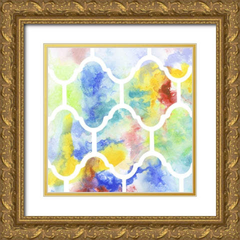 Metric Watercolors III Gold Ornate Wood Framed Art Print with Double Matting by Goldberger, Jennifer