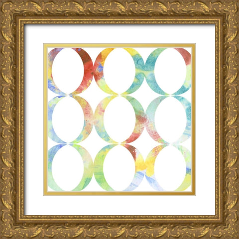 Metric Watercolors V Gold Ornate Wood Framed Art Print with Double Matting by Goldberger, Jennifer