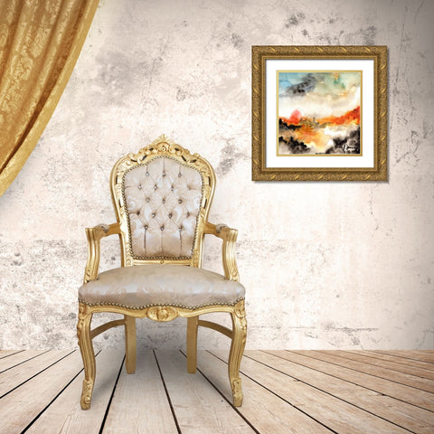 Acuarela I Gold Ornate Wood Framed Art Print with Double Matting by Herrera, Leticia