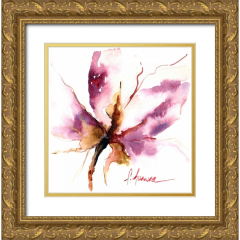 Blooms Hermanas I Gold Ornate Wood Framed Art Print with Double Matting by Herrera, Leticia
