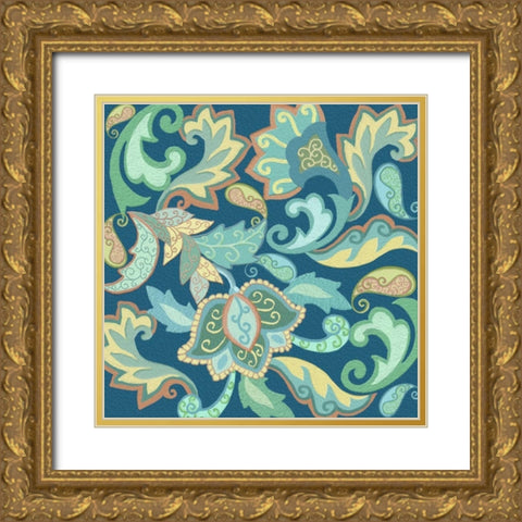 Paisley Painting I Gold Ornate Wood Framed Art Print with Double Matting by Ditzian, Sue