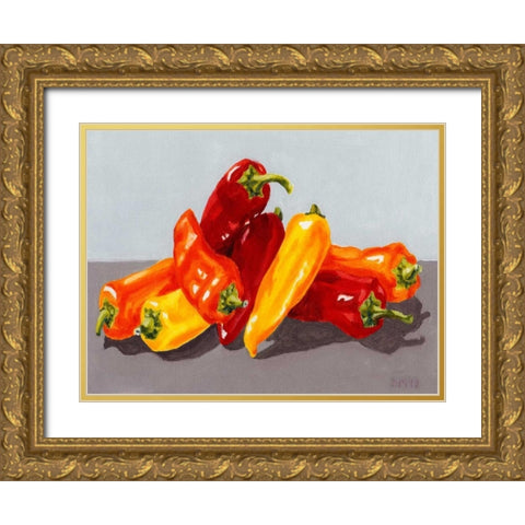 Pepper Collection II Gold Ornate Wood Framed Art Print with Double Matting by Miller, Dianne