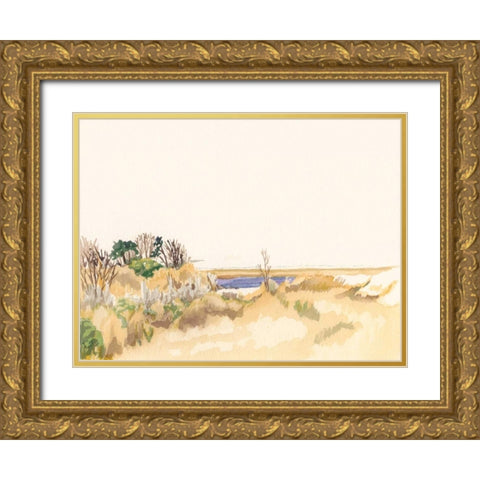 Minimalist Coastline III Gold Ornate Wood Framed Art Print with Double Matting by Miller, Dianne