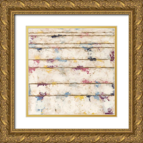 Lined Abstract I Gold Ornate Wood Framed Art Print with Double Matting by Meagher, Megan