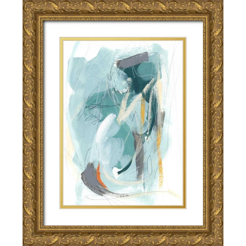 Rhythm Rhapsody III Gold Ornate Wood Framed Art Print with Double Matting by Vess, June Erica