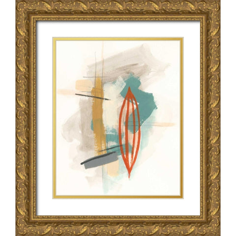 Elements I Gold Ornate Wood Framed Art Print with Double Matting by Vess, June Erica